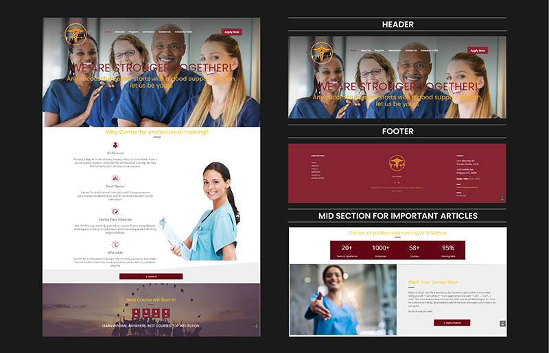 Website for Nursing School By London Web Tech